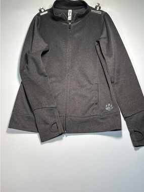 Women’s Gray Full-Zip Jacket with Paw Detail
